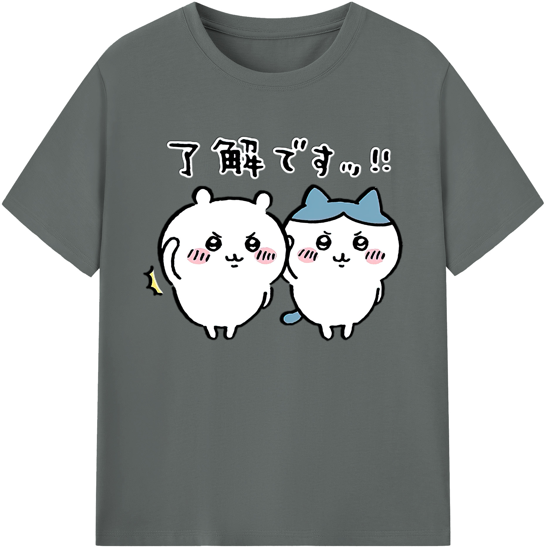 （画像用） ちいかわ ハチワレ Chii-kawa hachiware 綿100％ メンズ半袖Tシャツ｜肌触りやわらか＆通気性